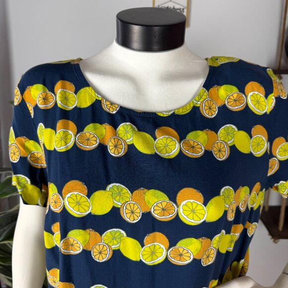 Banana Republic Navy Lemons Shift Dress - Picture 2 of 6